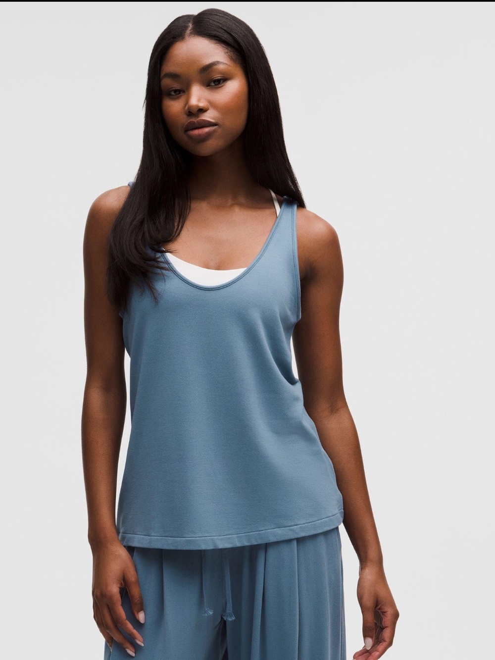 NWT lululemon BeCalm V-Neck Tank Top in Steel Blue - Small